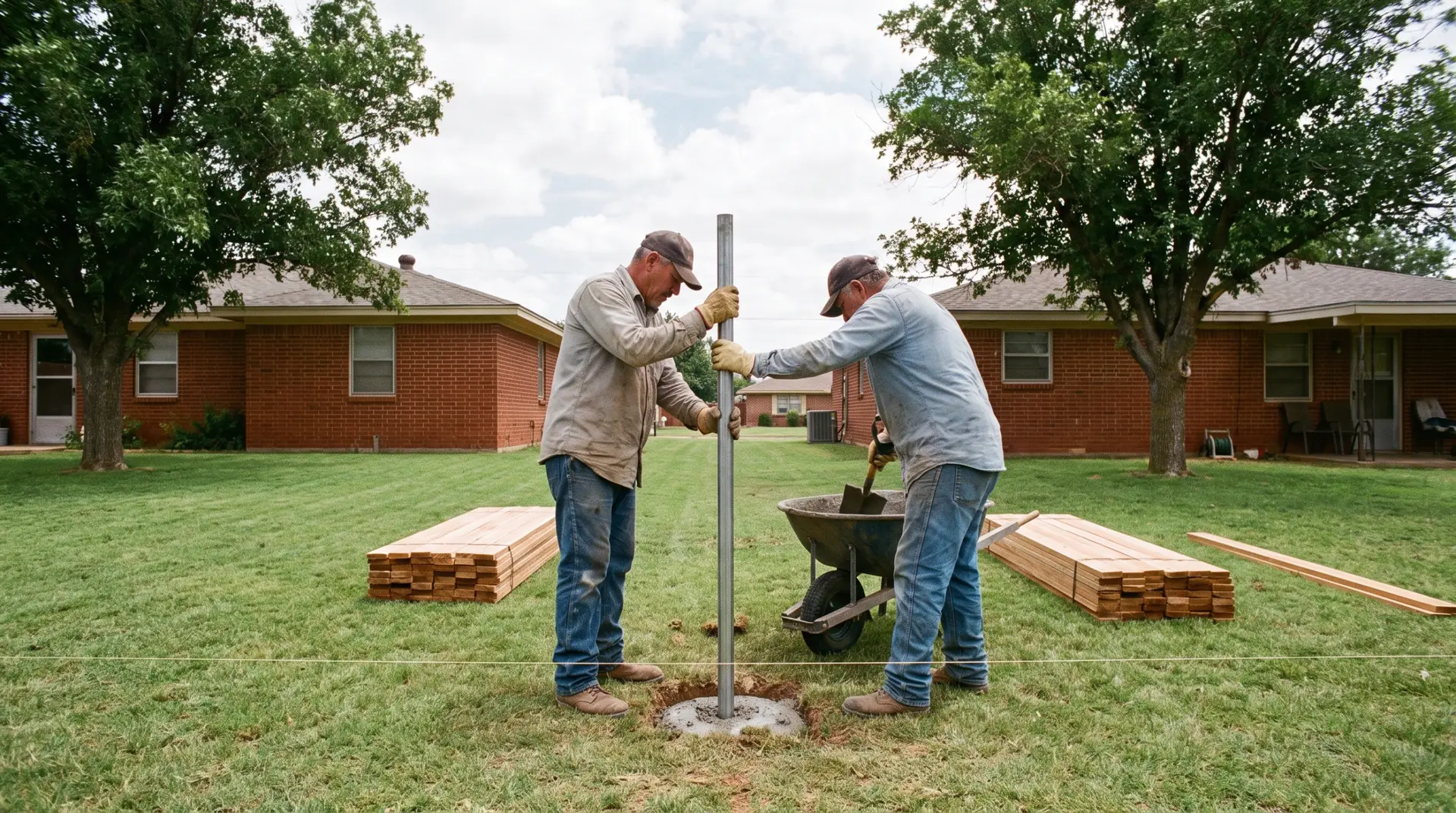 New cedar privacy fence showing fence installation cost factors in a Lubbock backyard